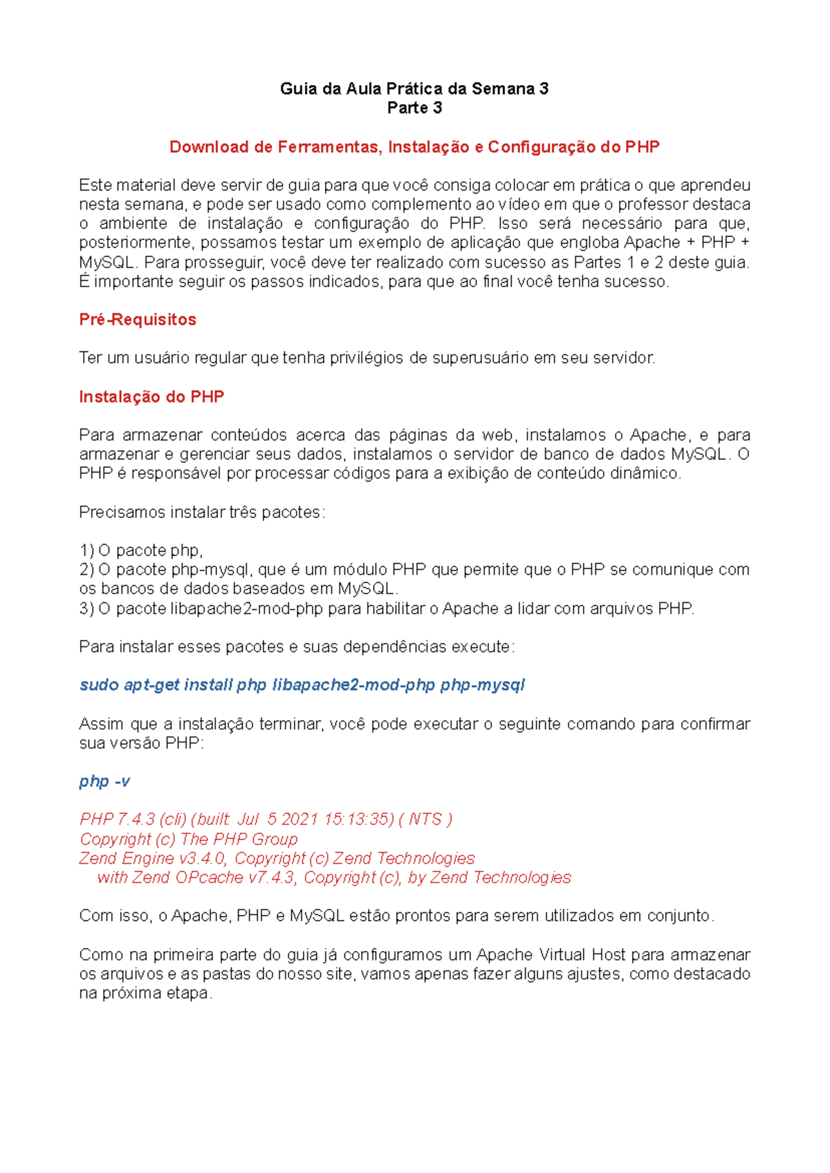 COM310 - S3 - Guia Prático: Instalação e Configuração do PHP - Studocu