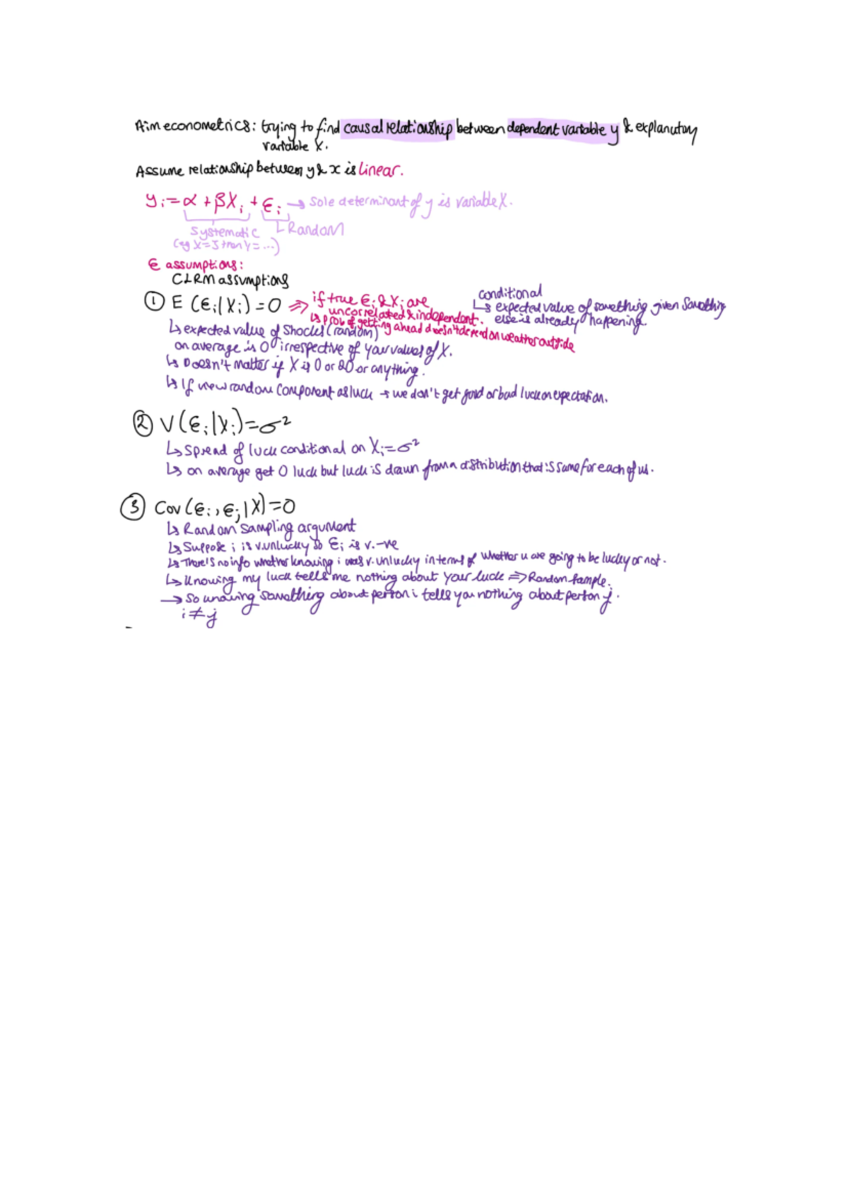EC226 2-Variable Regression: Causal Relationships & Assumptions - Studocu
