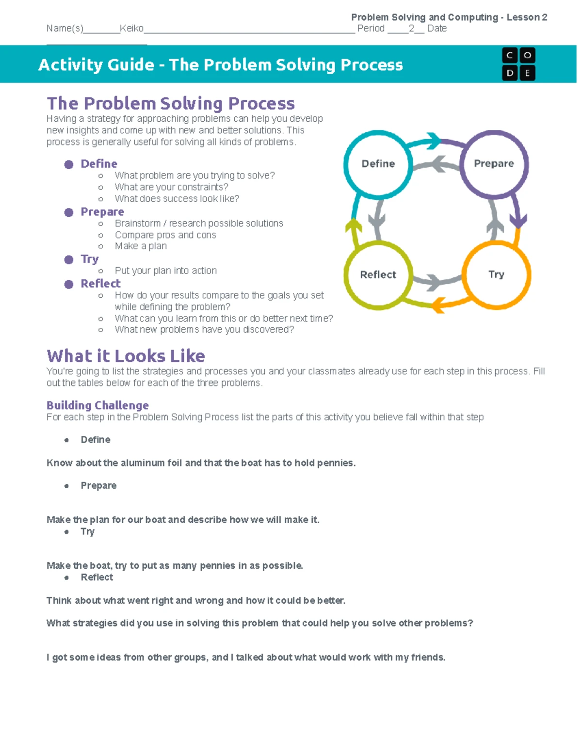 Artist Hour of Code Answer Sheet & Tips - Code.org - Studocu