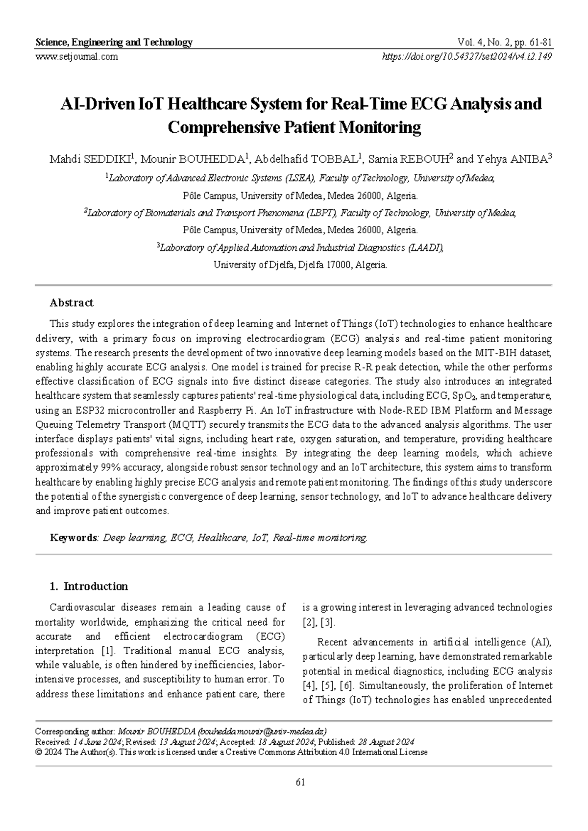 AI-Driven IoT Healthcare System for Real-Time ECG Analysis and ...