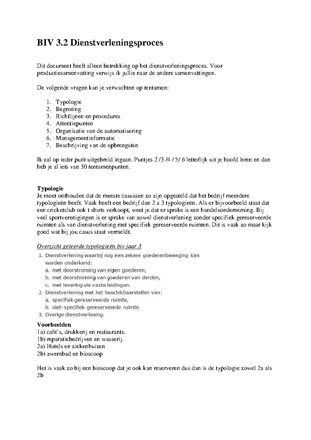 Samenvatting Dienstverleningsproces BIV 3 voor Tentamenpunten - Studeersnel