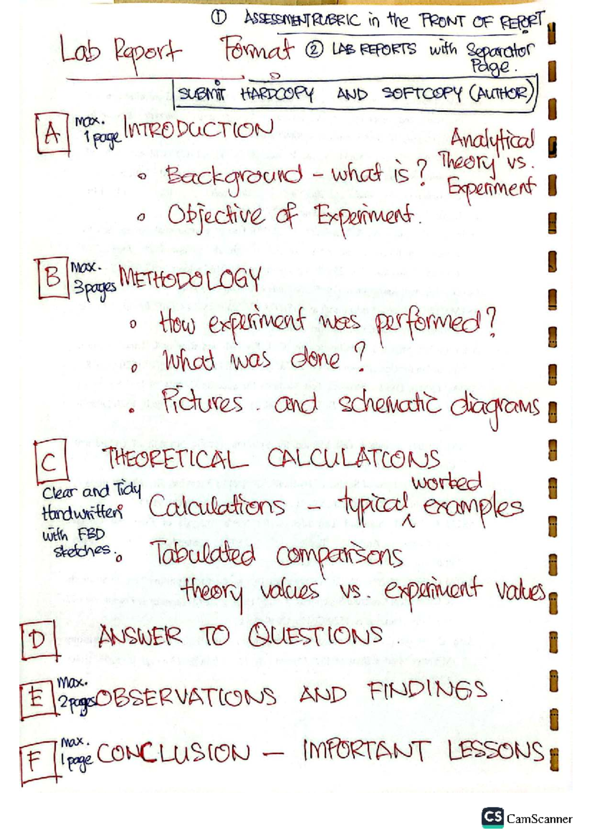 Lab Report Format & Requirements (CS 2025) - Studocu