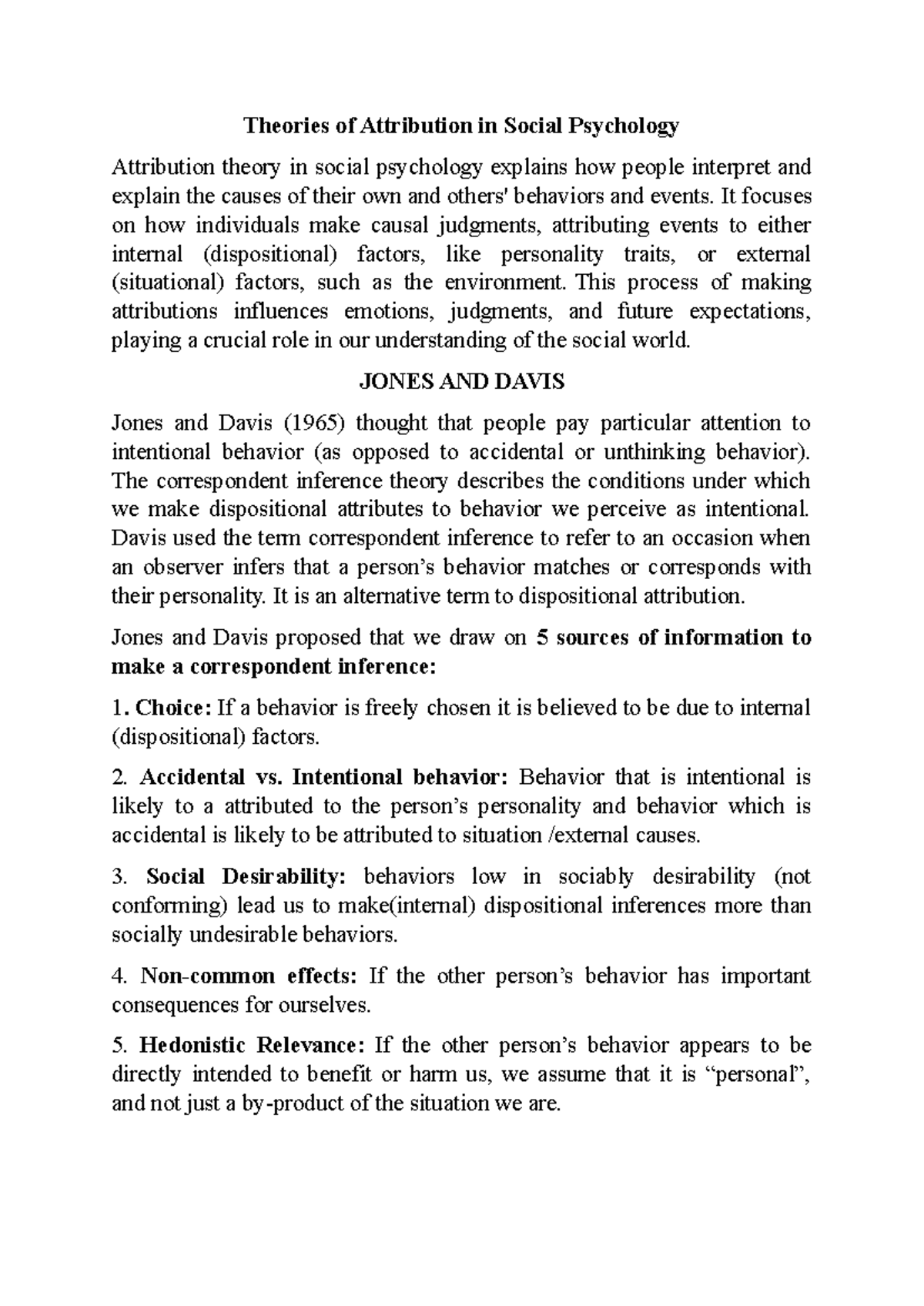 Theories of Attribution in Social Psychology: Key Concepts and Models ...