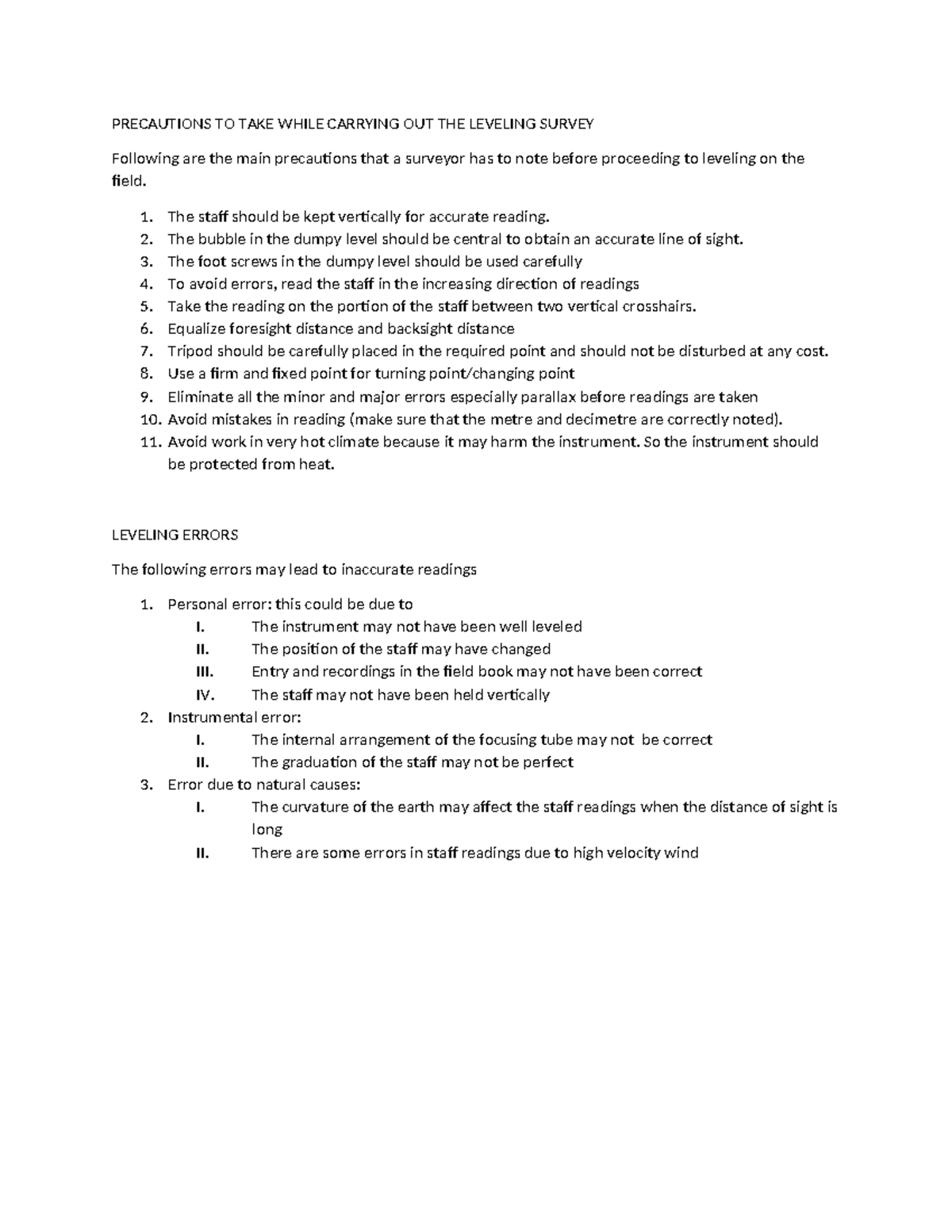 Leveling Survey Precautions and Errors: Key Guidelines for Accuracy ...