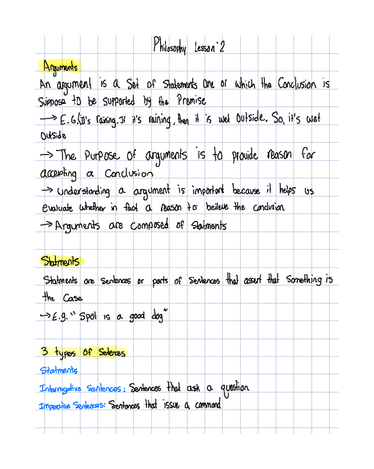 Philosophy MID 1 - Lesson 2: Understanding Arguments and Validity - Studocu