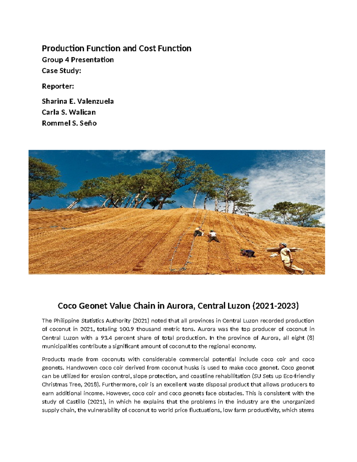 Cost and Production Case Study: Coco Geonet in Aurora, CL - Studocu