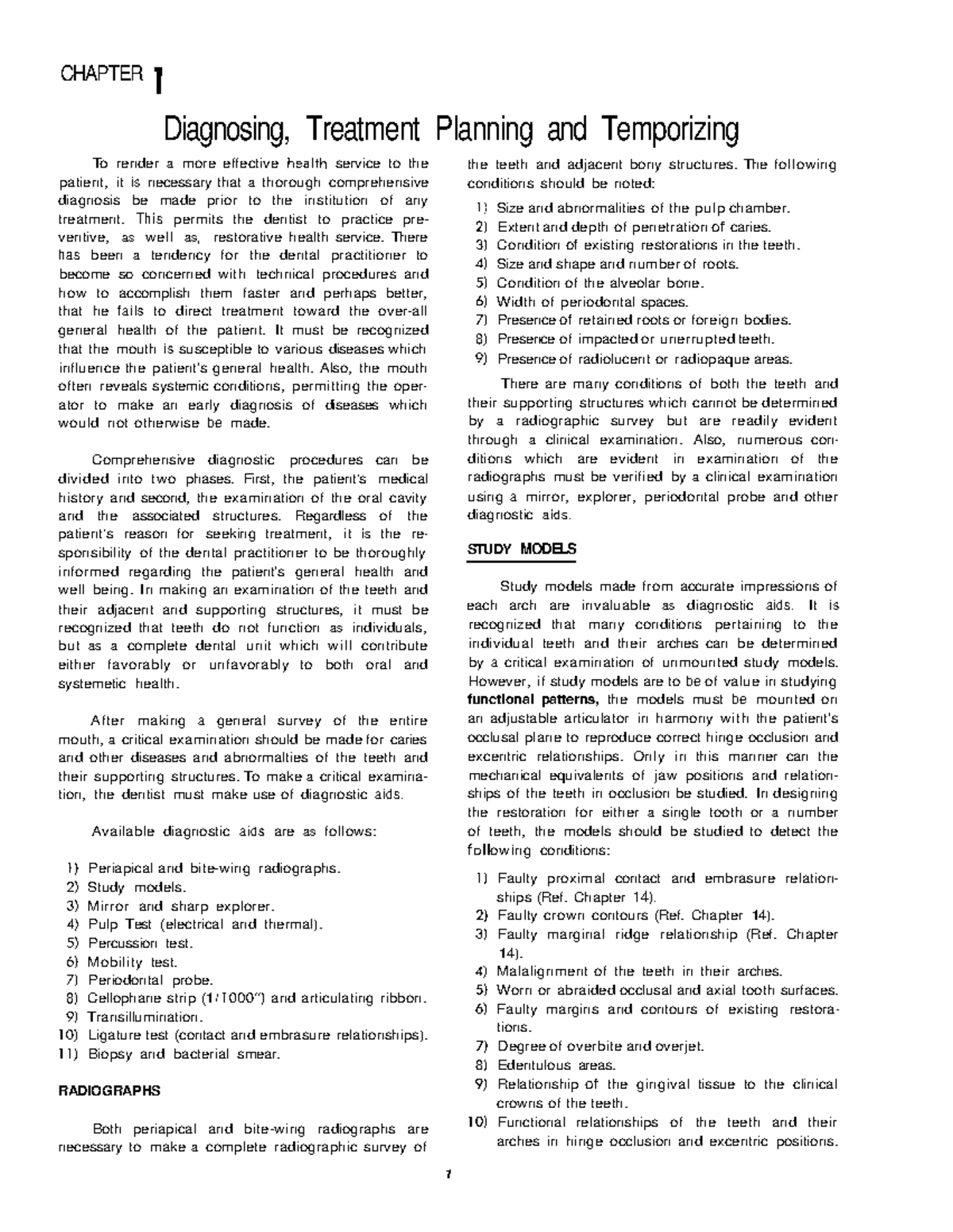 CHAPTER 1: Diagnosing, Treatment Planning & Temporizing in Dentistry ...