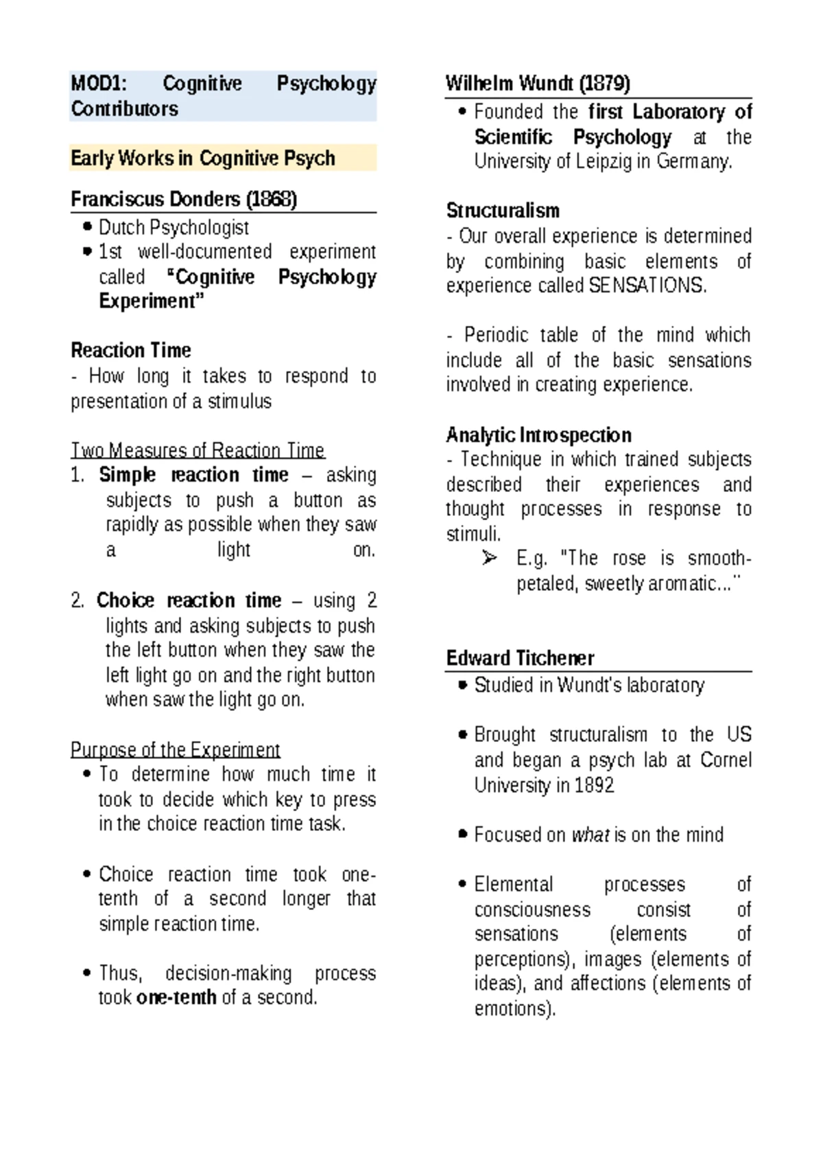MOD4 - Cogpsy - Cognitive Psychology Memory Concepts and Models - Studocu