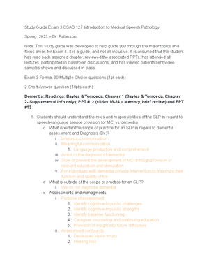 CSAD127 Study Guide Exam 2 - Study Guide Exam 2 CSAD 127 Introduction ...