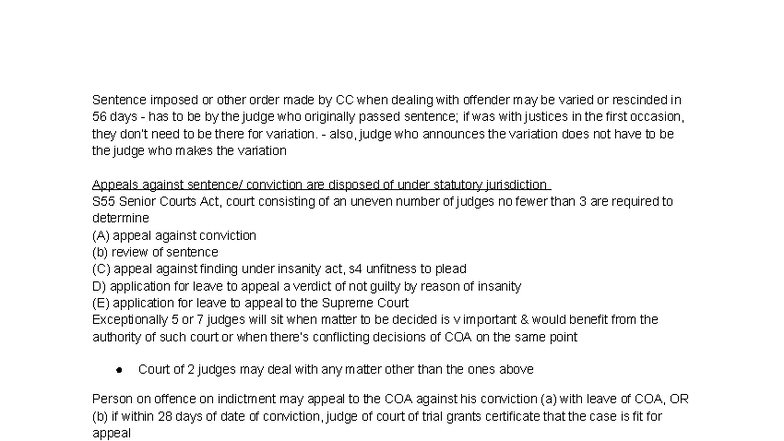 Crown Court Appeals: Key Notes on Conviction and Sentence Variations ...
