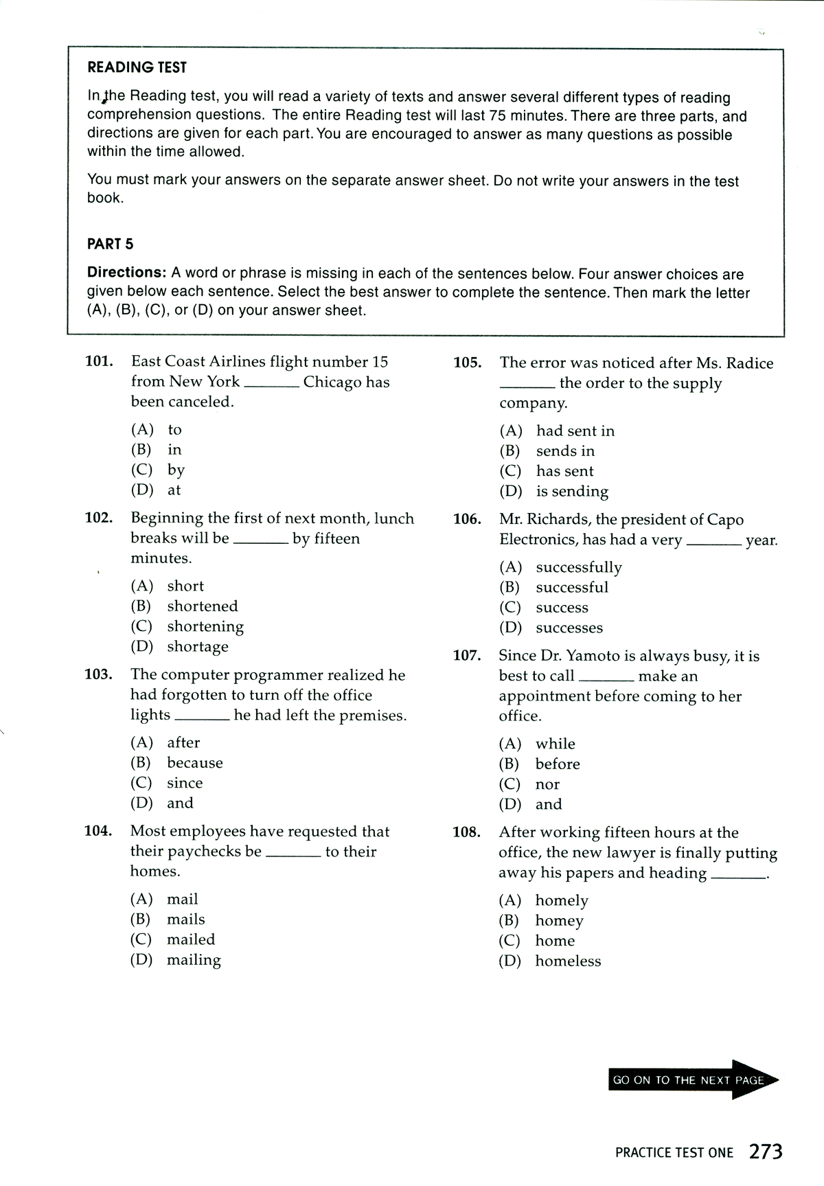 Lesson 1 Reading Test Practice - Comprehension Questions - Studocu