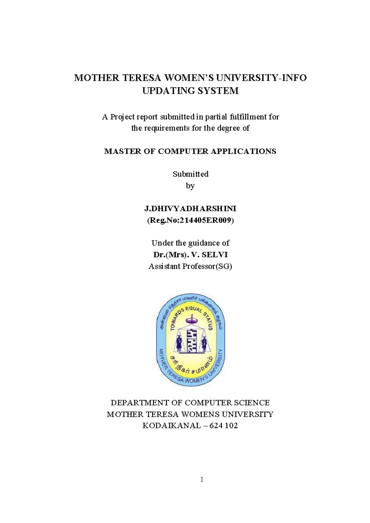 Project Report on Updating System for Cable Operator - MCA 214405ER009 ...