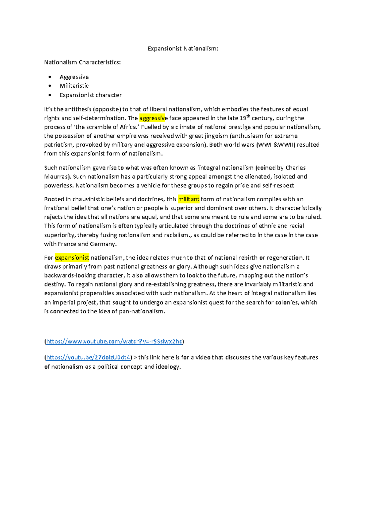 Expansionist Nationalism Overview - Key Characteristics and Context ...