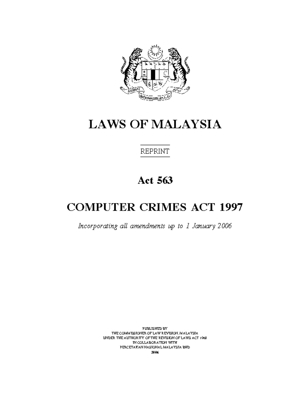 Computer Crimes Act 1997: Comprehensive Legal Framework Overview - Studocu