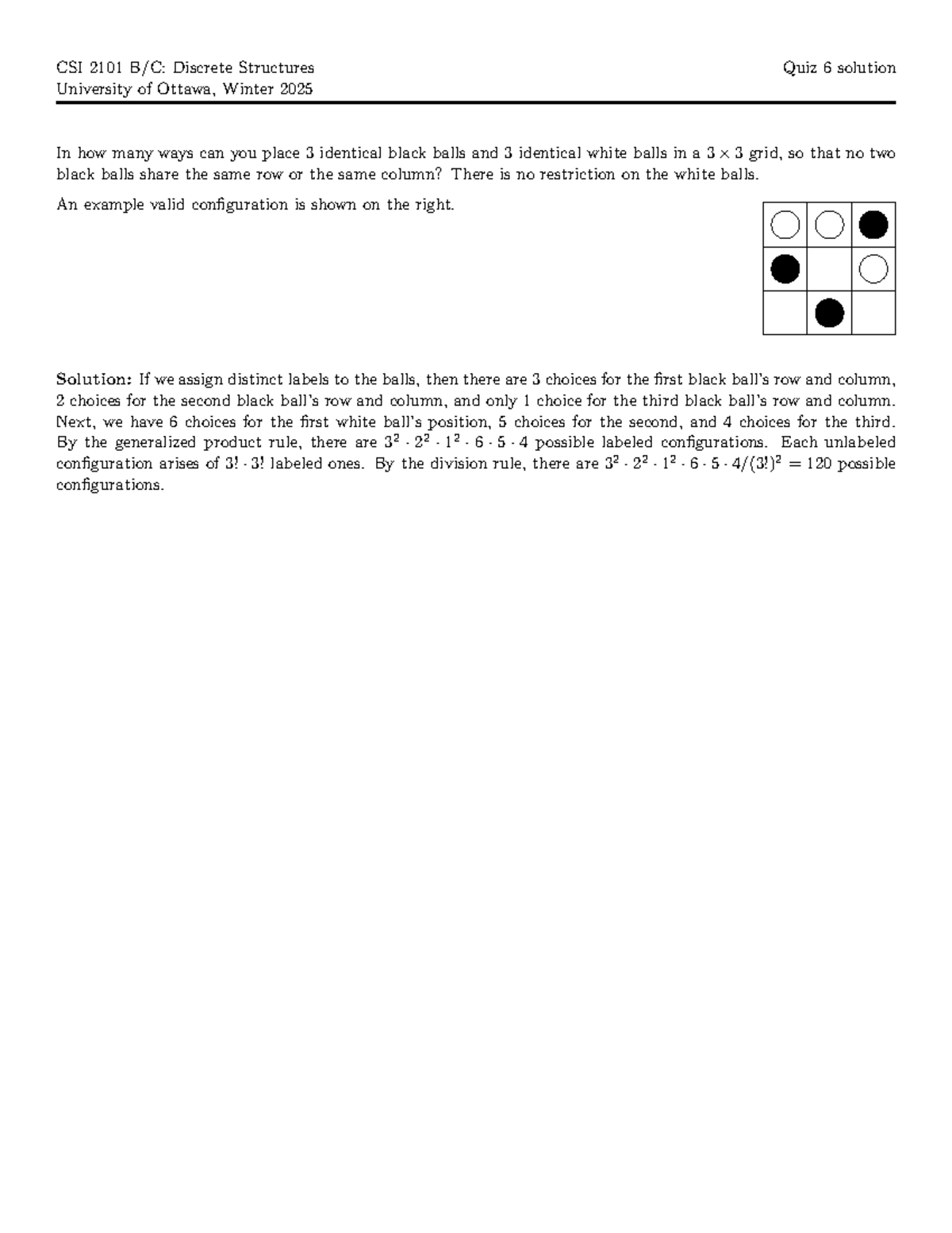 CSI 2101 Discrete Structures Winter 2025 Quiz 6 Solutions - Studocu