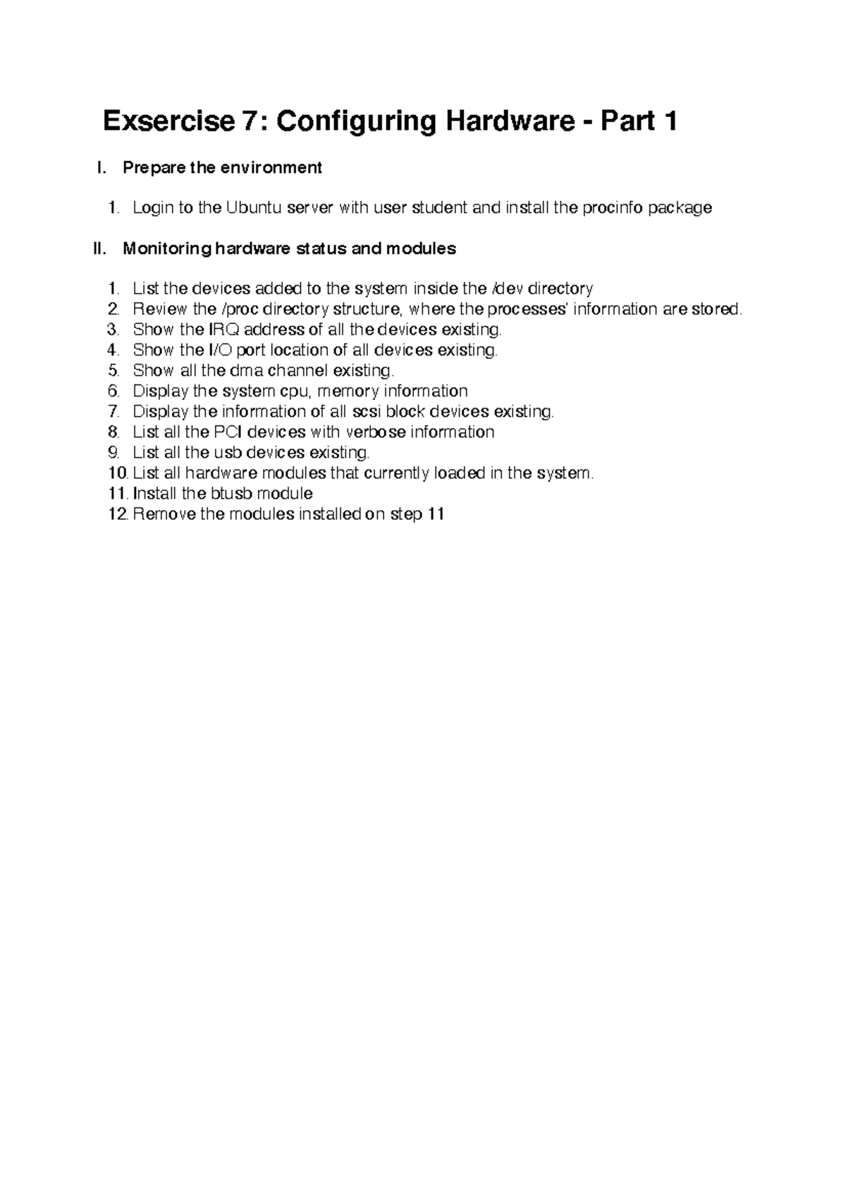7. Lesson 4 - Configuring Hardware - Part 1: Exercise 7 Guide - Studocu