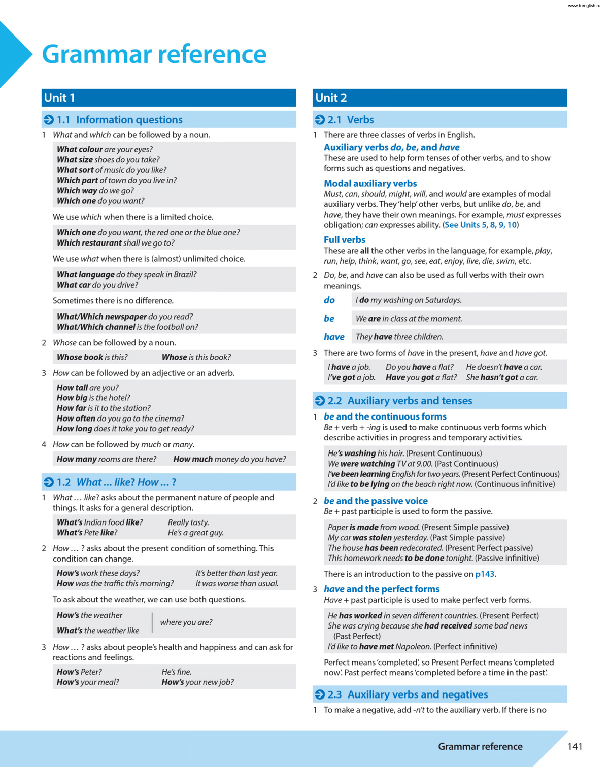 Grammar Reference Notes for Headway Intermediate (5th ed.) - Student's ...