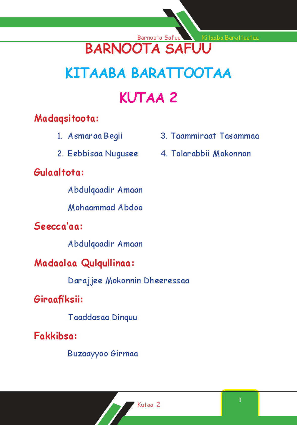 Barnoota Safuu Kitaaba Barattootaa KUTAA 2: Civ Ethical Edu SBG 2 - Studocu