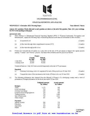 AFRA 2015-Dec-2024 - KASNEB CPA PAST EXAMS - CA32 Page 1 Out of 6 CPA ...