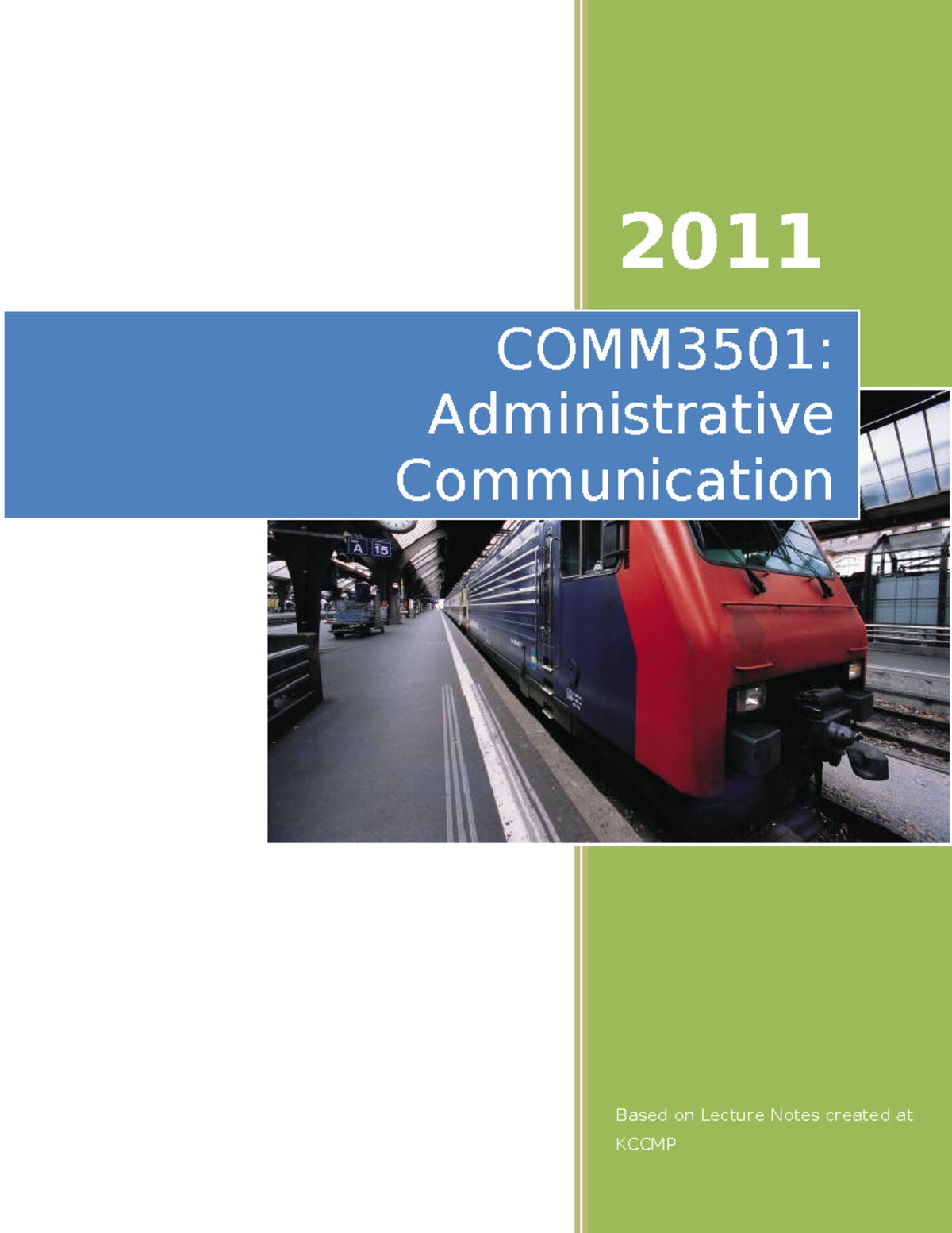 COMM3501: Administrative Communication Lecture Notes and Overview - Studocu