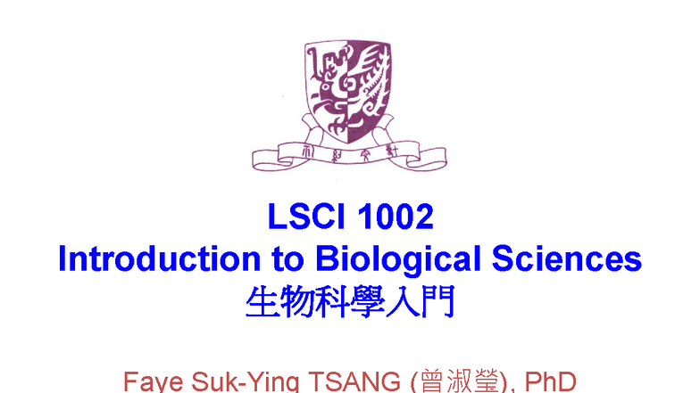 LSCI 1002 Lecture Notes: Cell Division in Multicellular Organisms - Studocu