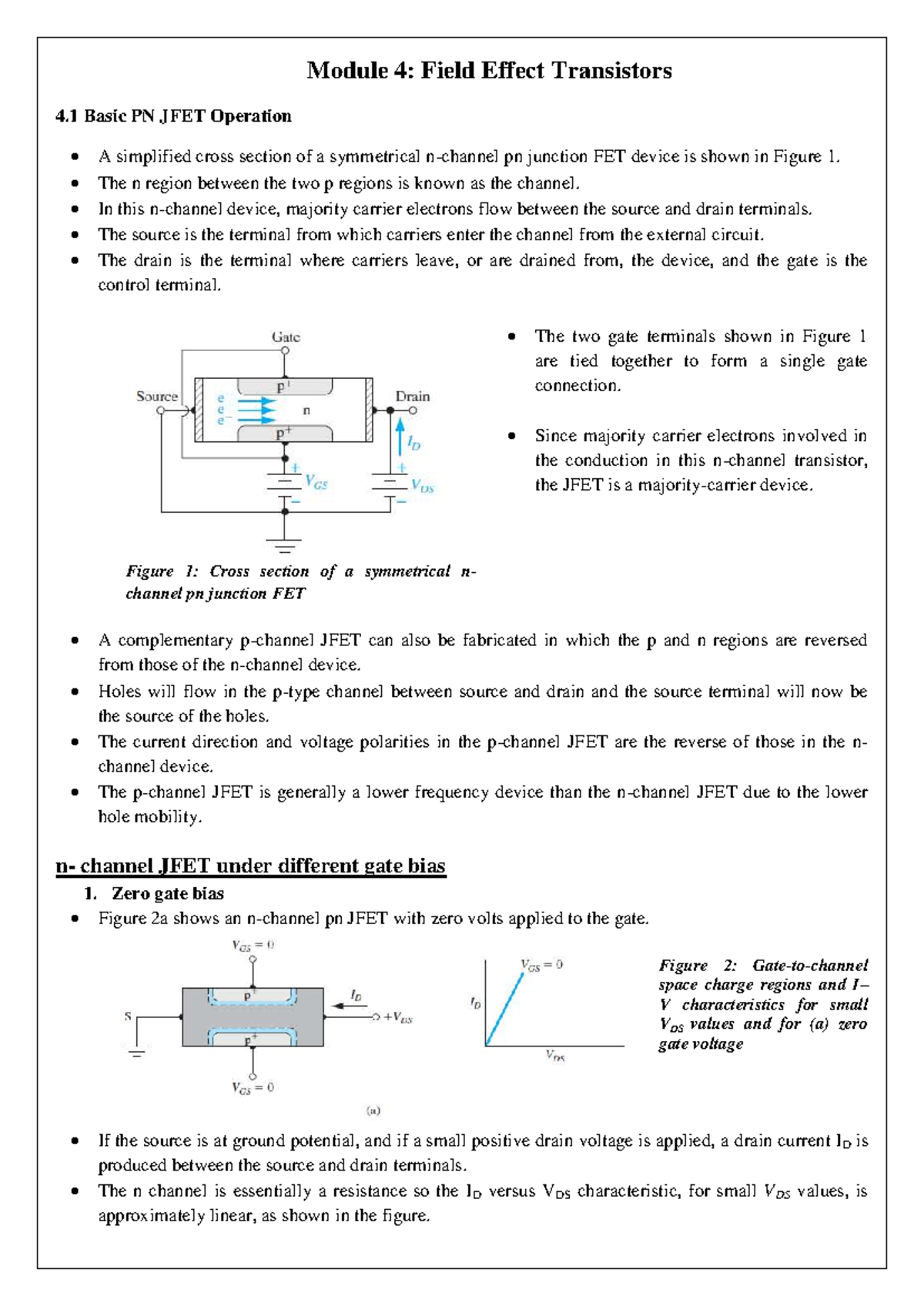 Module 4: JFET and MOSFET Operation Analysis - Studocu