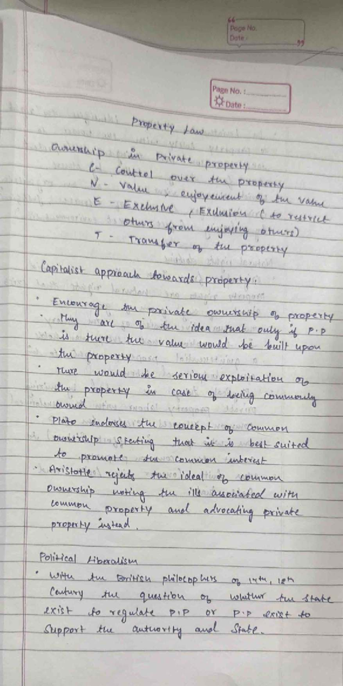 TOPA Notes: Property Law and Ownership Concepts - Studocu