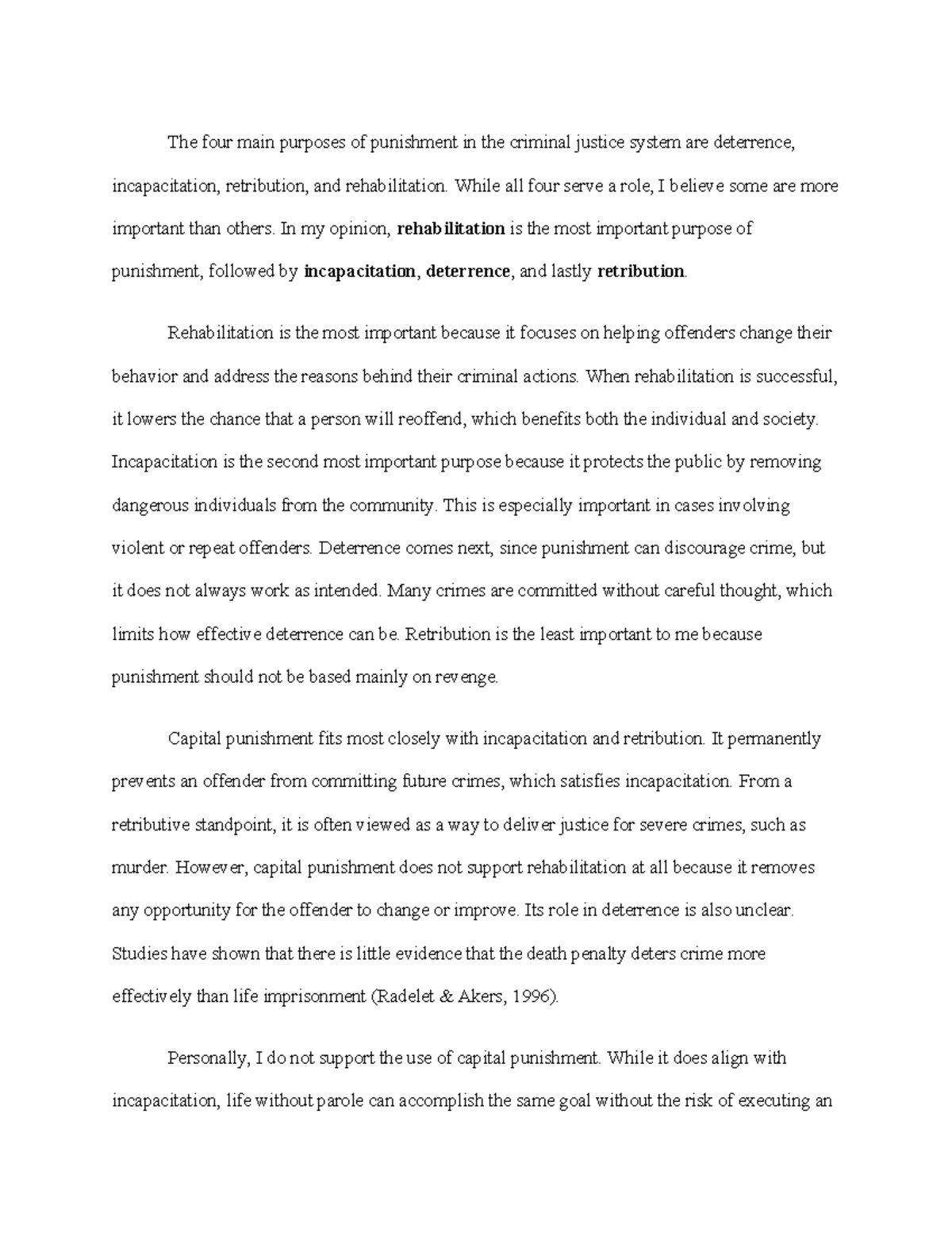 The Importance of Rehabilitation in Criminal Justice: A Study on ...