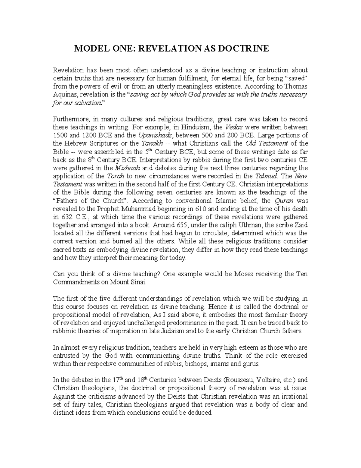 Rev. Models 1 & 2: Doctrinal and Historical Revelations - SUM 2023 ...