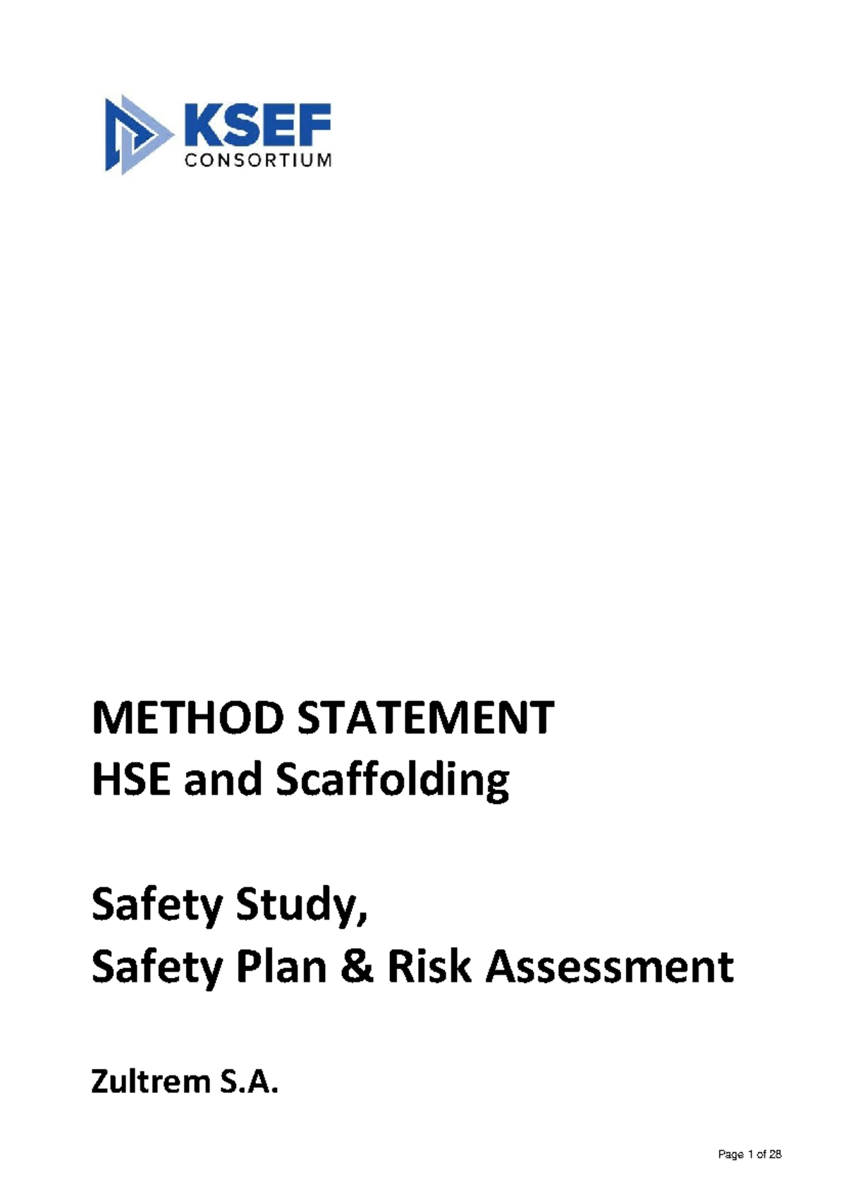 Method Statement & HSE Safety Plan for Scaffolding Works - TAURUS ...