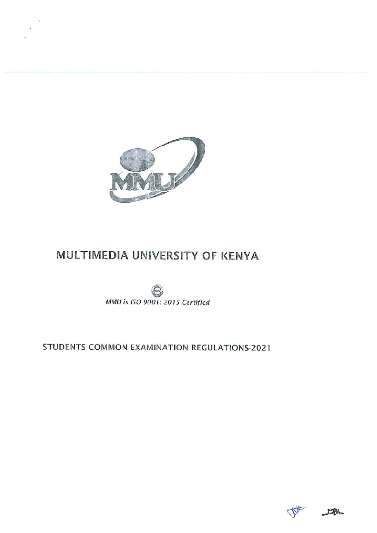 MMU Common Examination Regulations: Guidelines for Students - Studocu