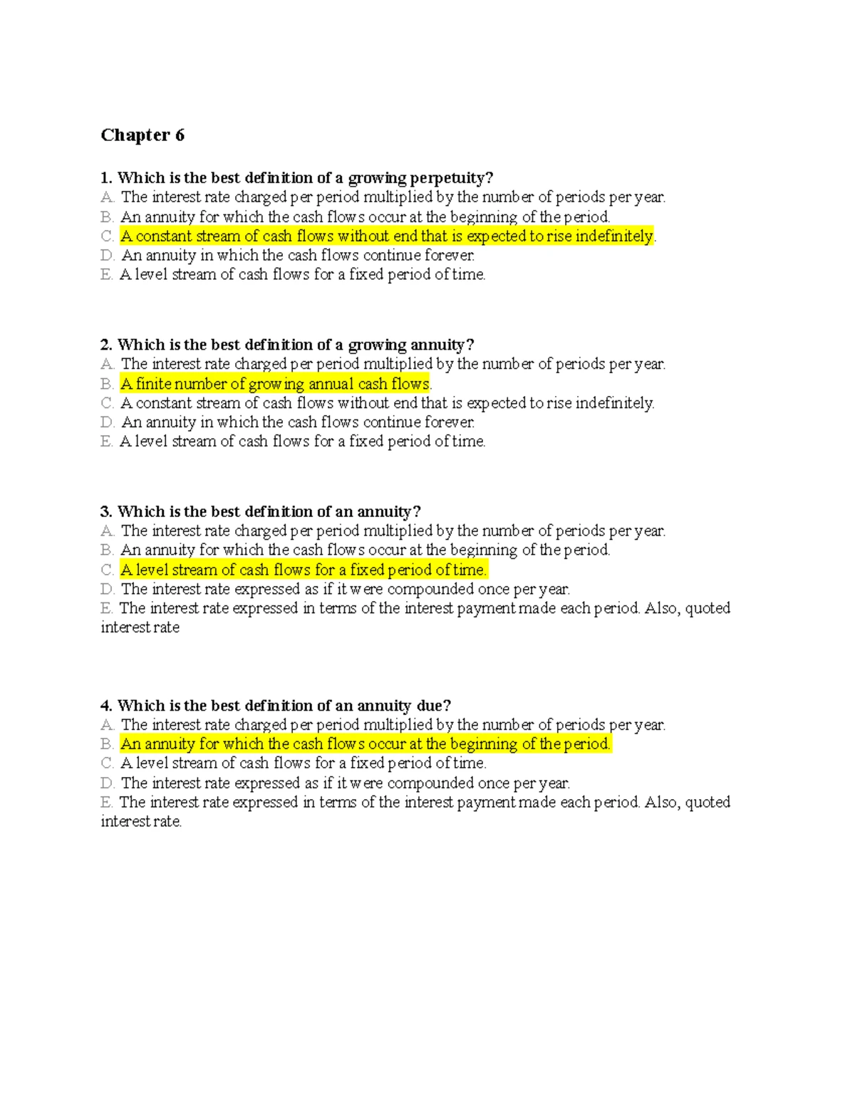 Quiz 2- Chapter 5 ANSW - Solutions to quiz 2 - Chapter 5 Quiz An ...