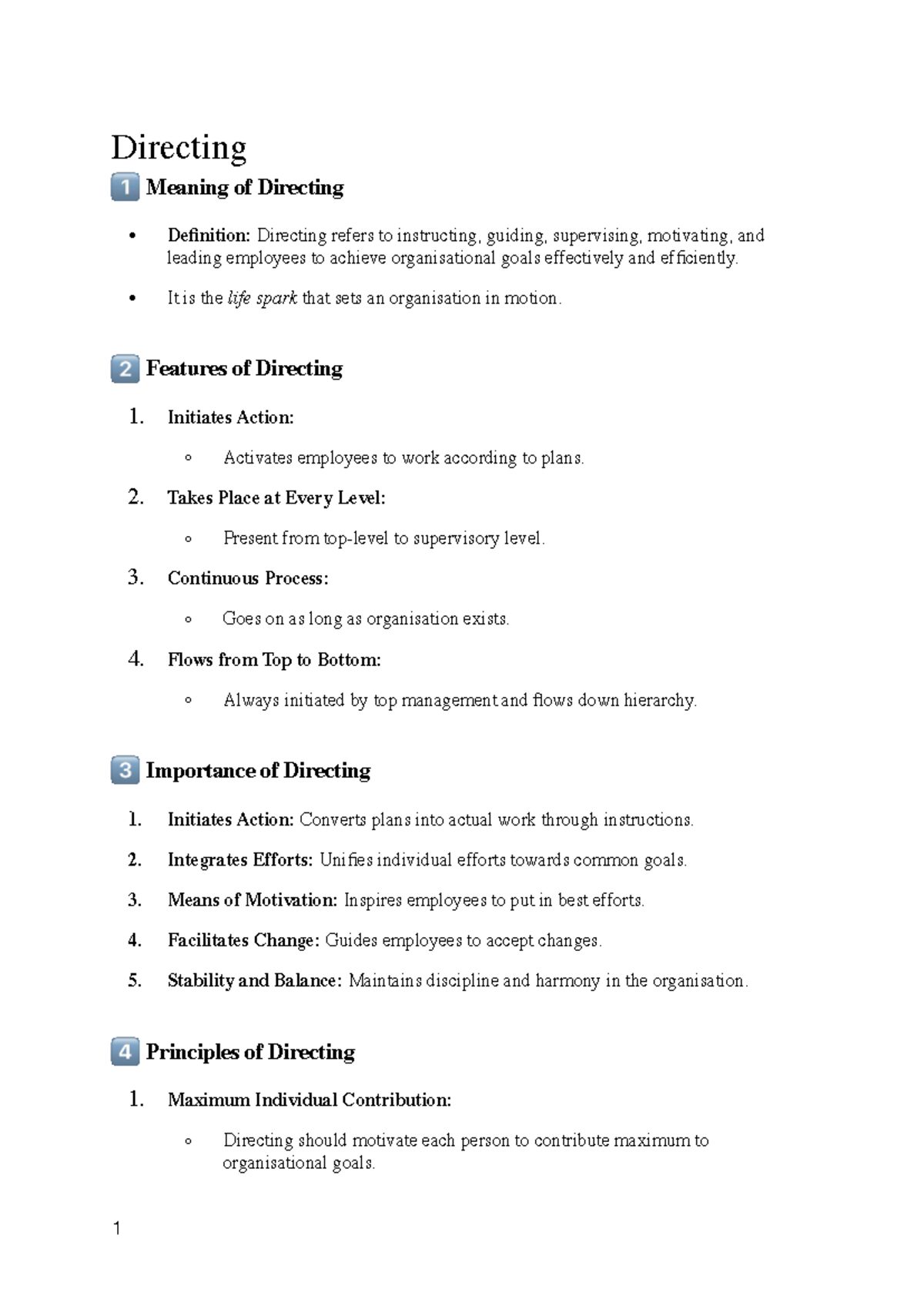 Directing: Key Concepts and Principles (Chapter 7) - Studocu