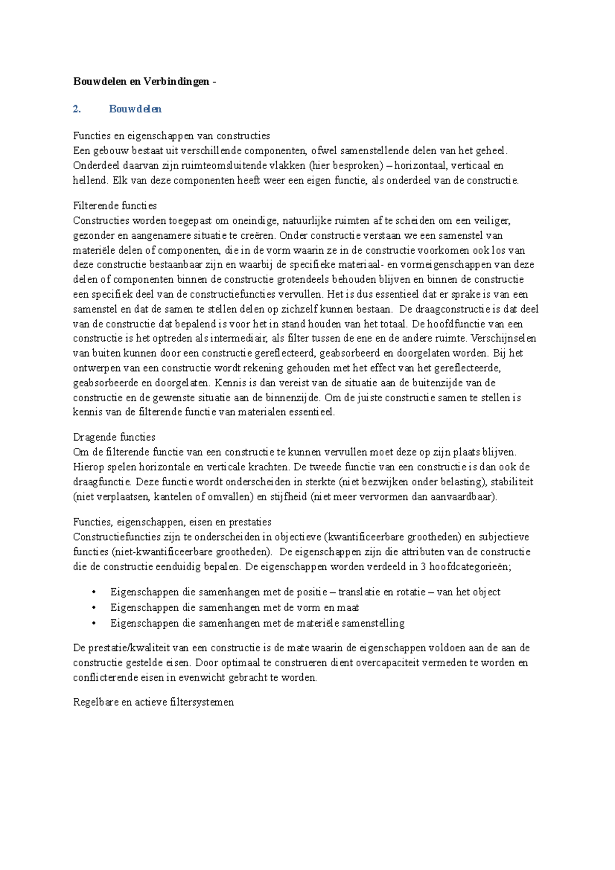 Samenvatting Bouwdelen en Verbindingen - Bouwdelen en Verbindingen 2 ...