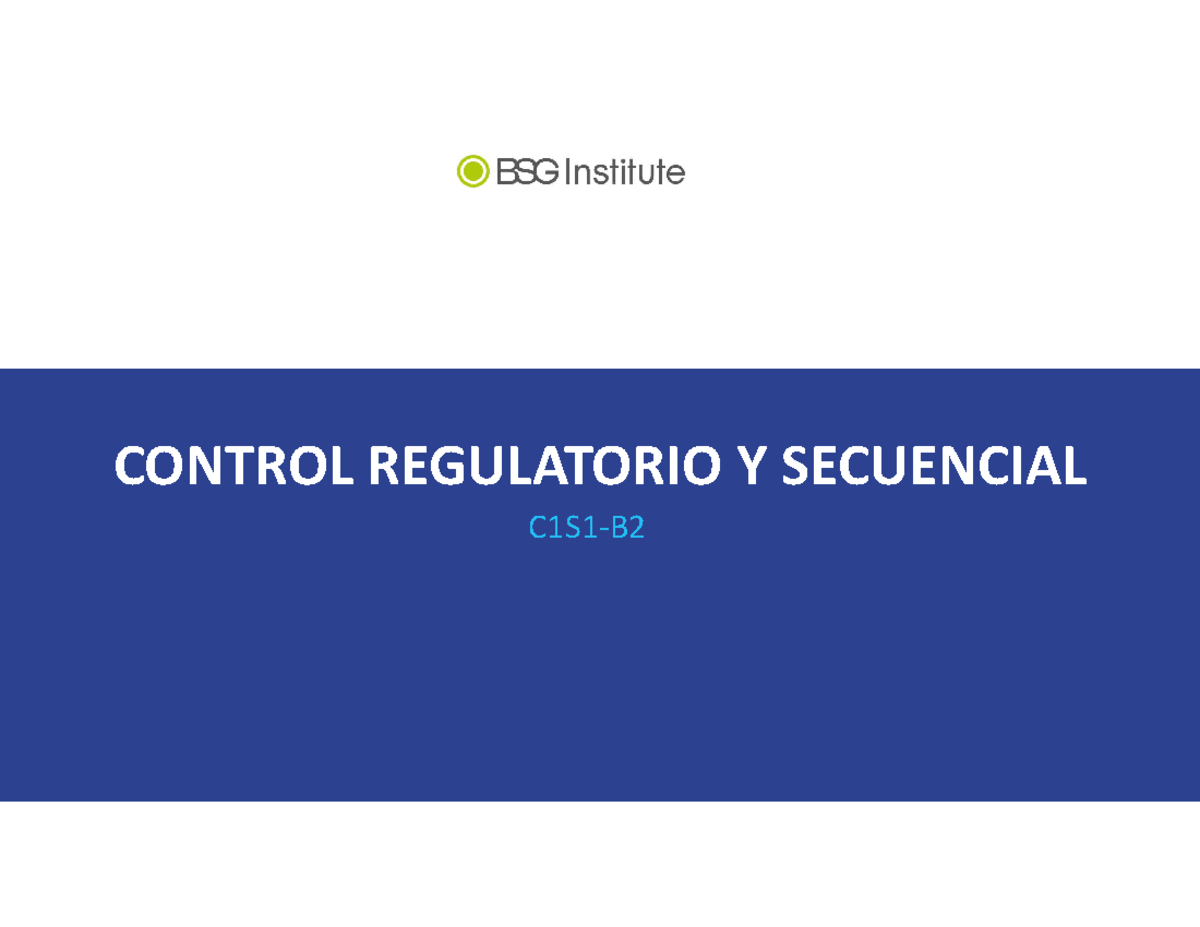 Sesión 01 02 Acciones del Control - C1S1-B CONTROL REGULATORIO Y ...