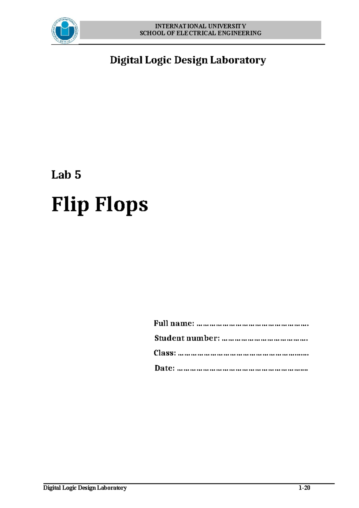 DLD 2025-2026 Lab 5: Exploring Flip Flops and Counters - Studocu