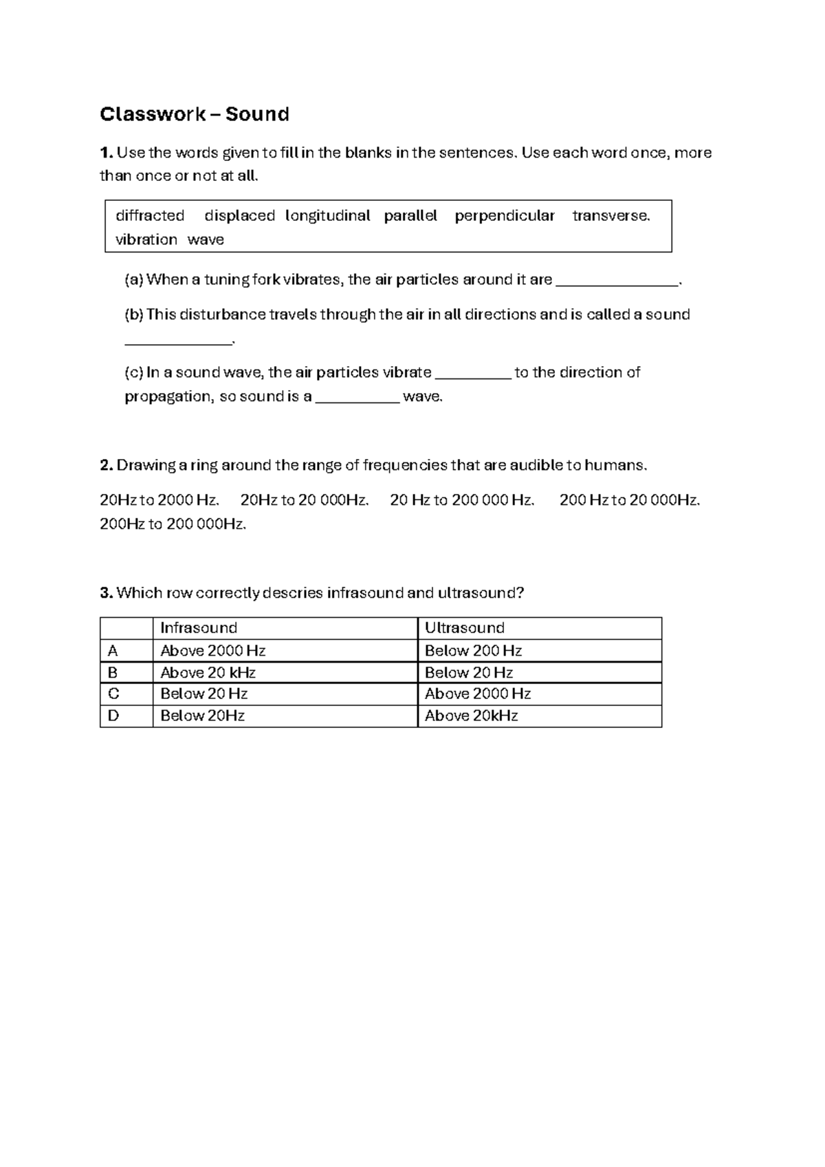 3.4 Classwork: Sound Concepts and Applications - Studocu