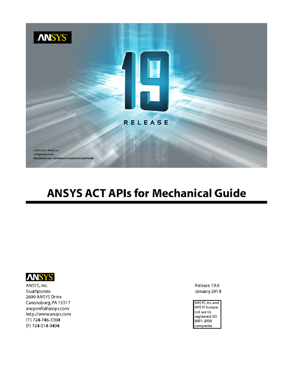 ANSYS ACT API User Guide for Mechanical (Release 19.0) - Studocu