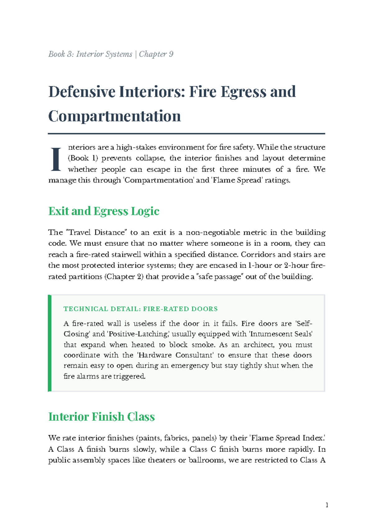 Book 3: Chapter 9 - Fire Egress & Compartmentation Insights - Studocu