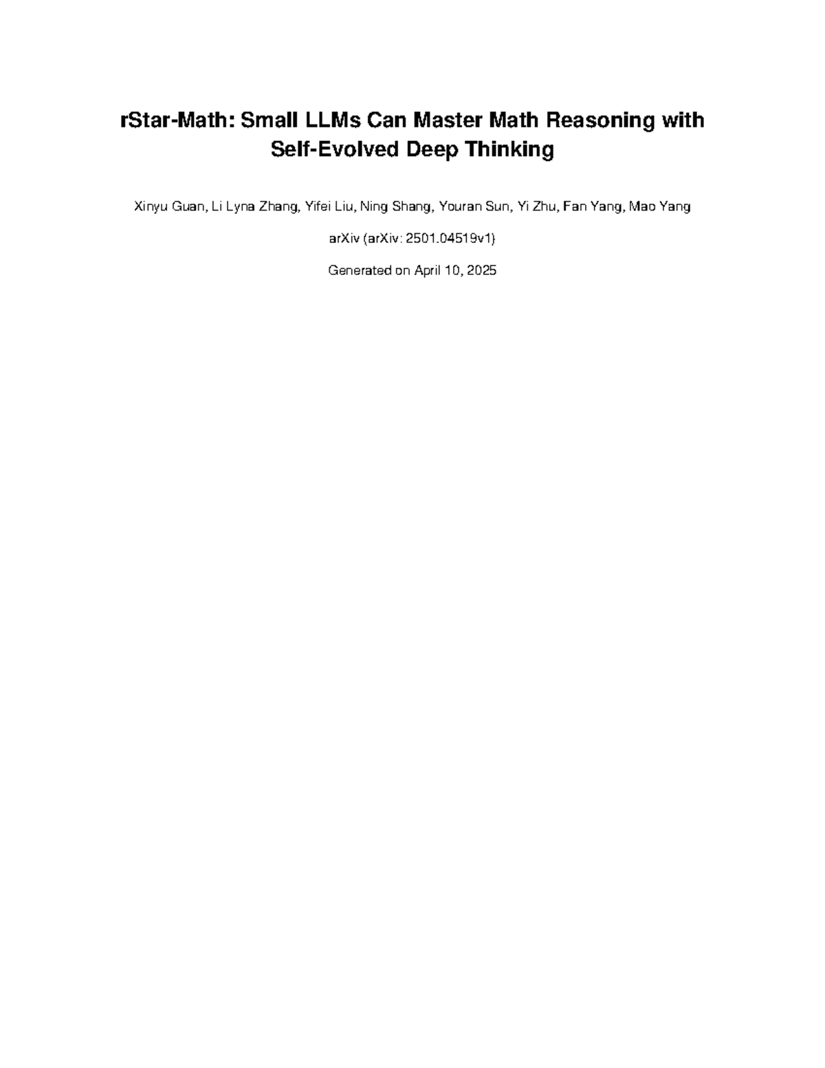 R Star-Math Small LLMs Can Master Math Reasoning w - rStar-Math: Small ...