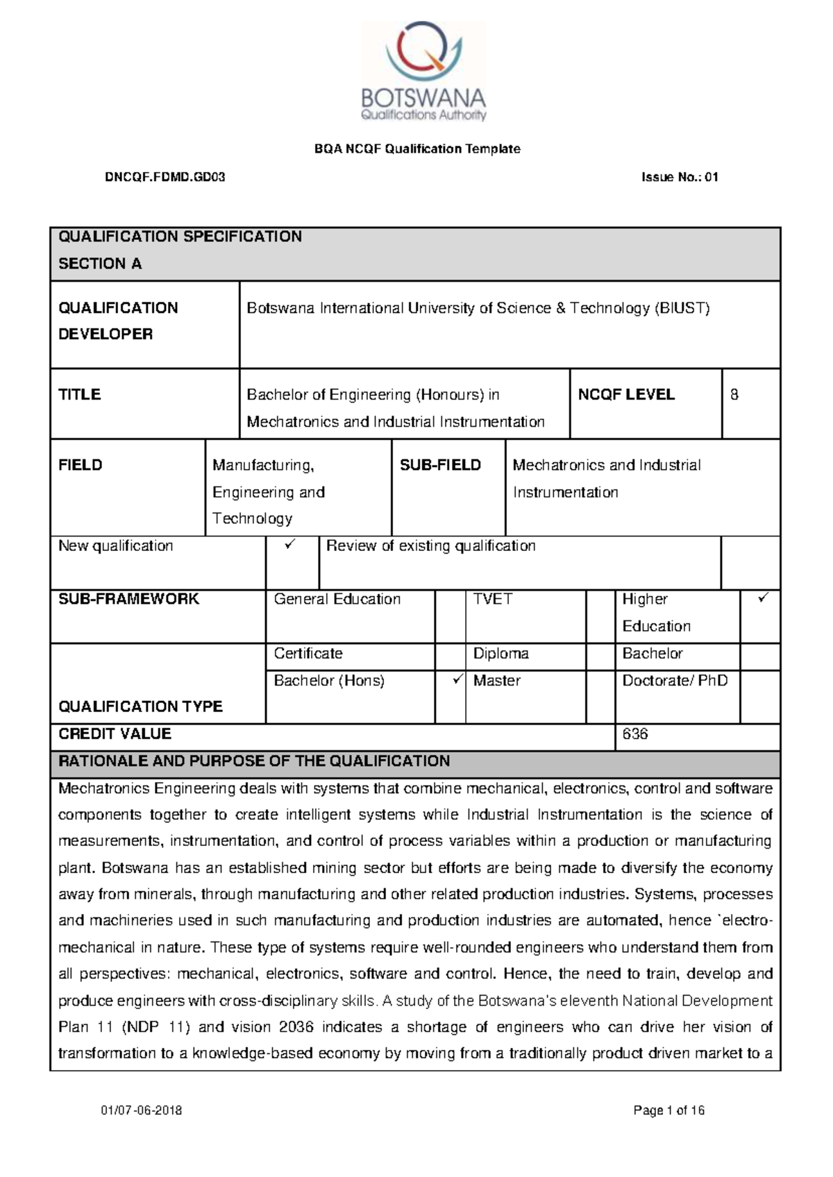 Q0764 - Bachelor of Engineering (Hons) in Mechatronics & Industrial ...