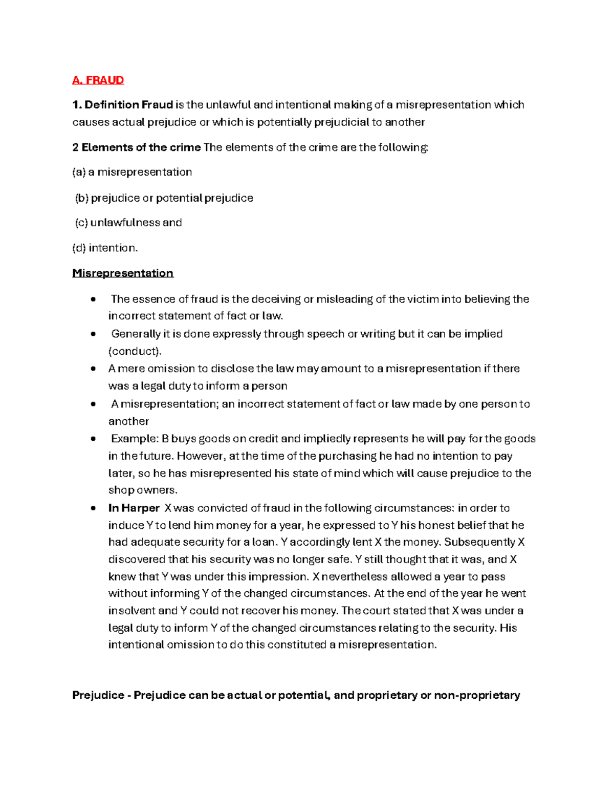 Fraud and Forgery: Key Concepts and Legal Elements - Studocu