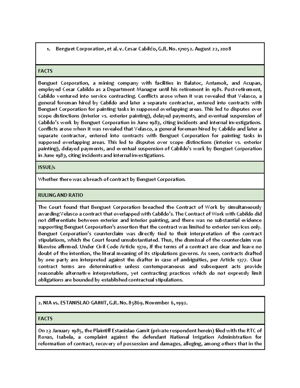 Statcon Digest: Key Legal Cases and Rulings (Nov 23) - Studocu