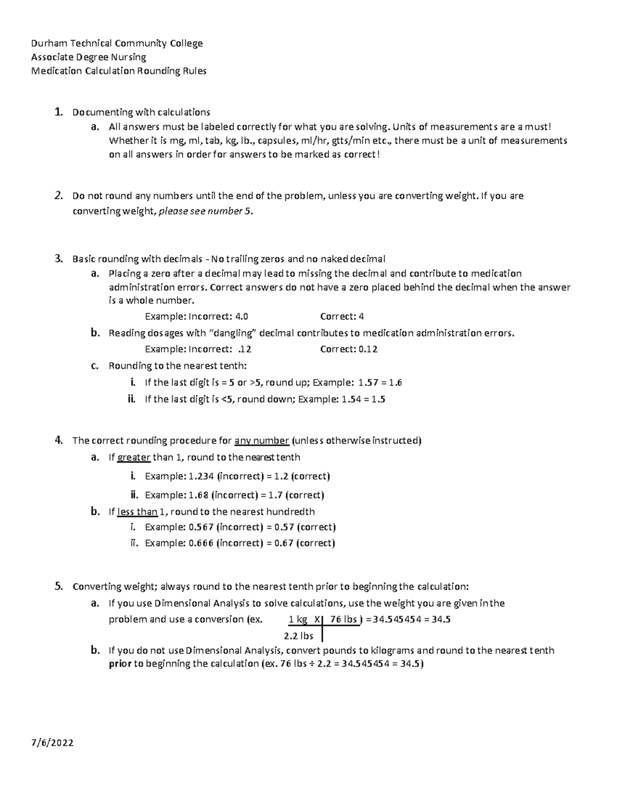 Medication Calculation Rounding Rules: Guidelines for Nursing Students ...
