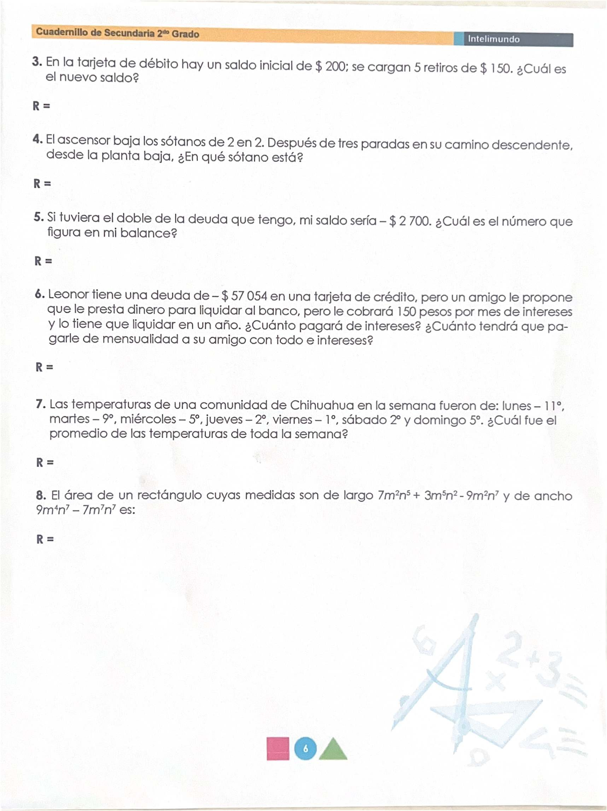 Ejercicios de Matemáticas - Cuadernillo Secundaria 2do Grado - Studocu