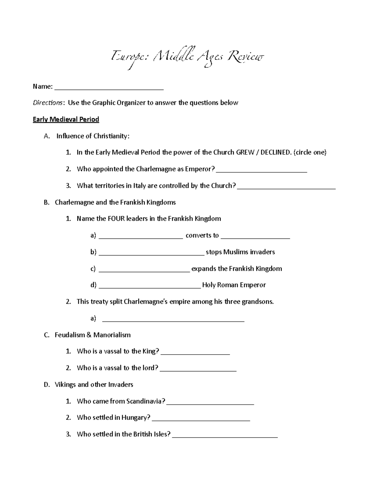 08 - Middle Ages Study Guide Qs and Key Topics for Review - Studocu