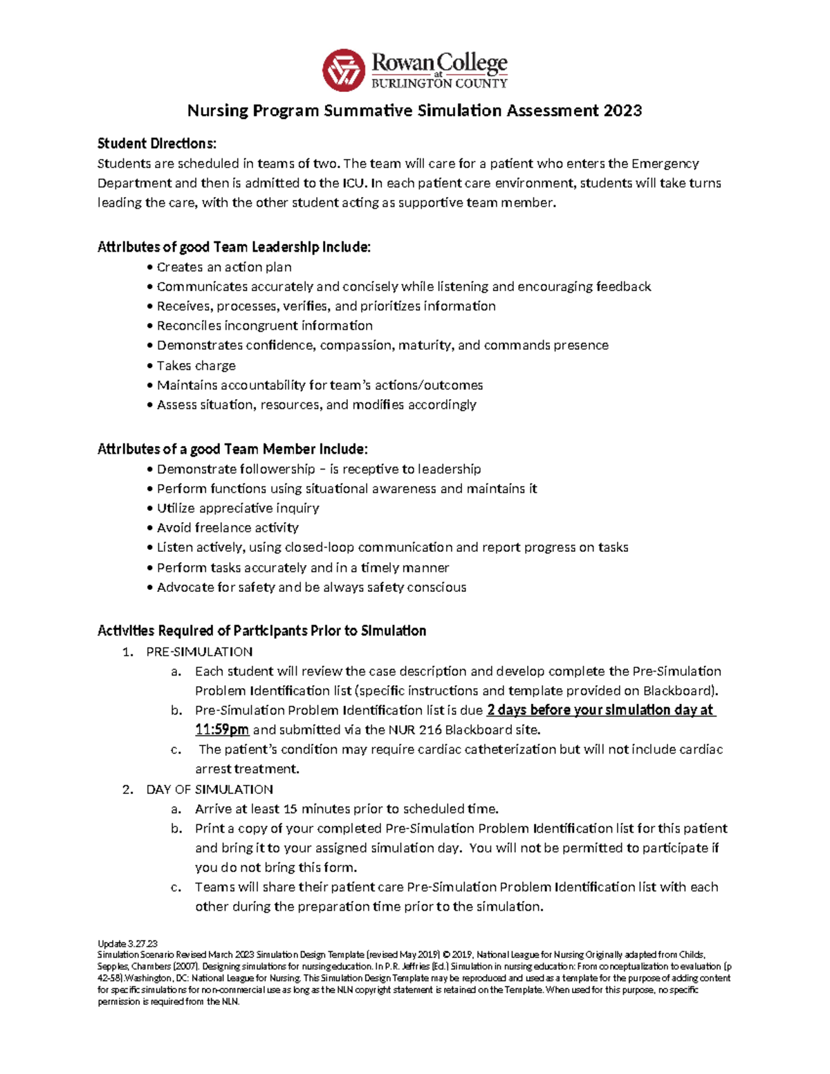 NUR 216 Nursing Program Simulation Assessment Instructions 2023 - Studocu