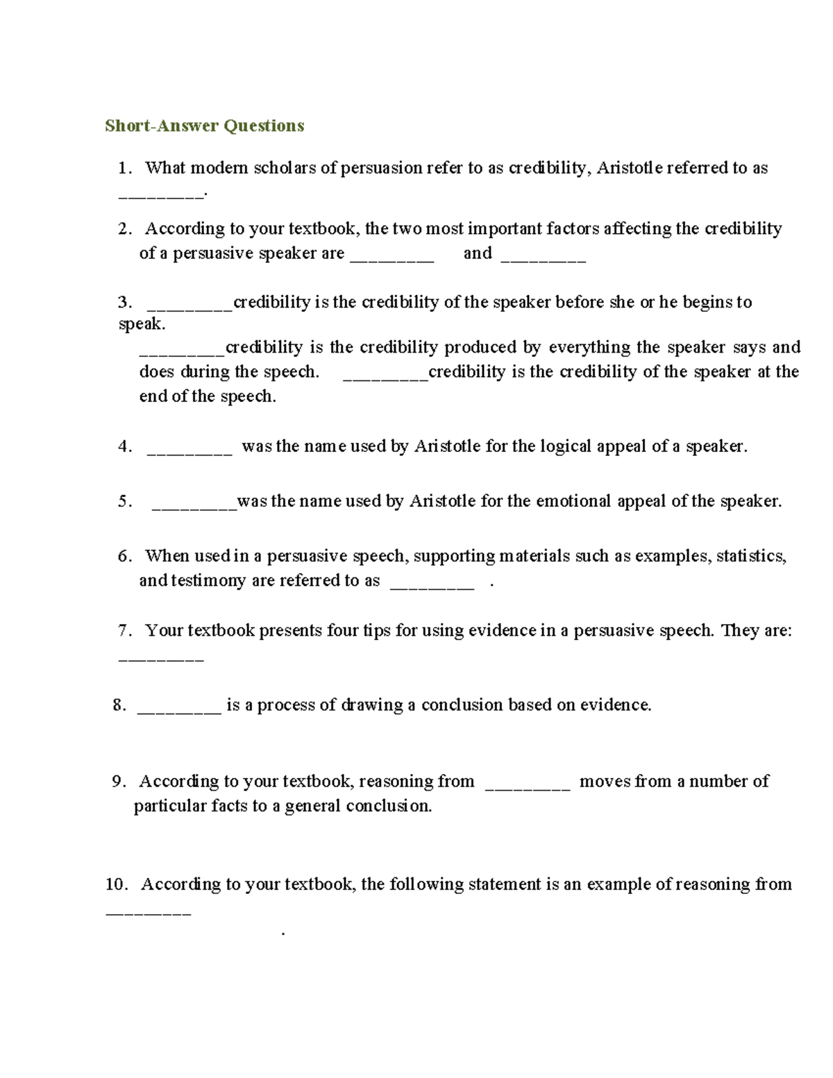 Chapter 17 Sentence Completion: Persuasion and Credibility Insights ...