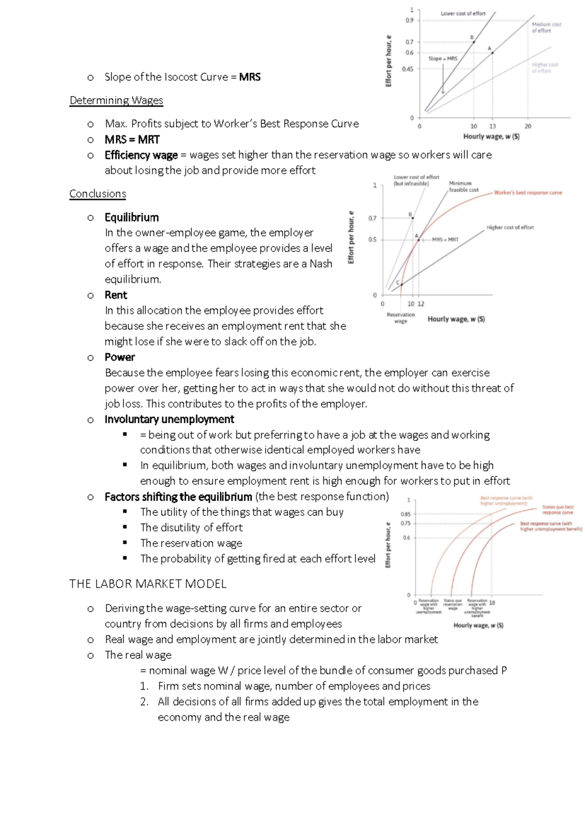 Econ2 15 - Labor Market Model: Wages, Effort, and Equilibrium Analysis ...