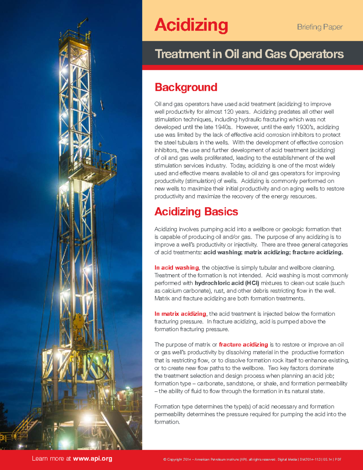 Acidizing Techniques in Oil & Gas: A Comprehensive Briefing Paper - Studocu